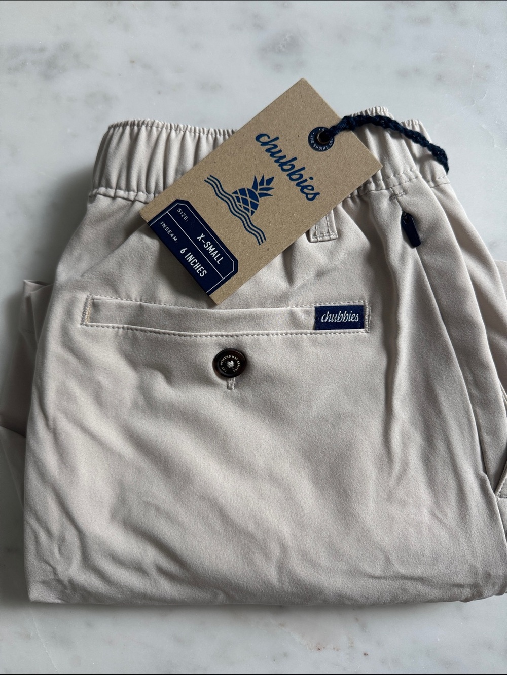 chubbies Kids Cream Elastic Drawstring Shorts